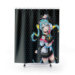 Neon-chan Shower Curtains