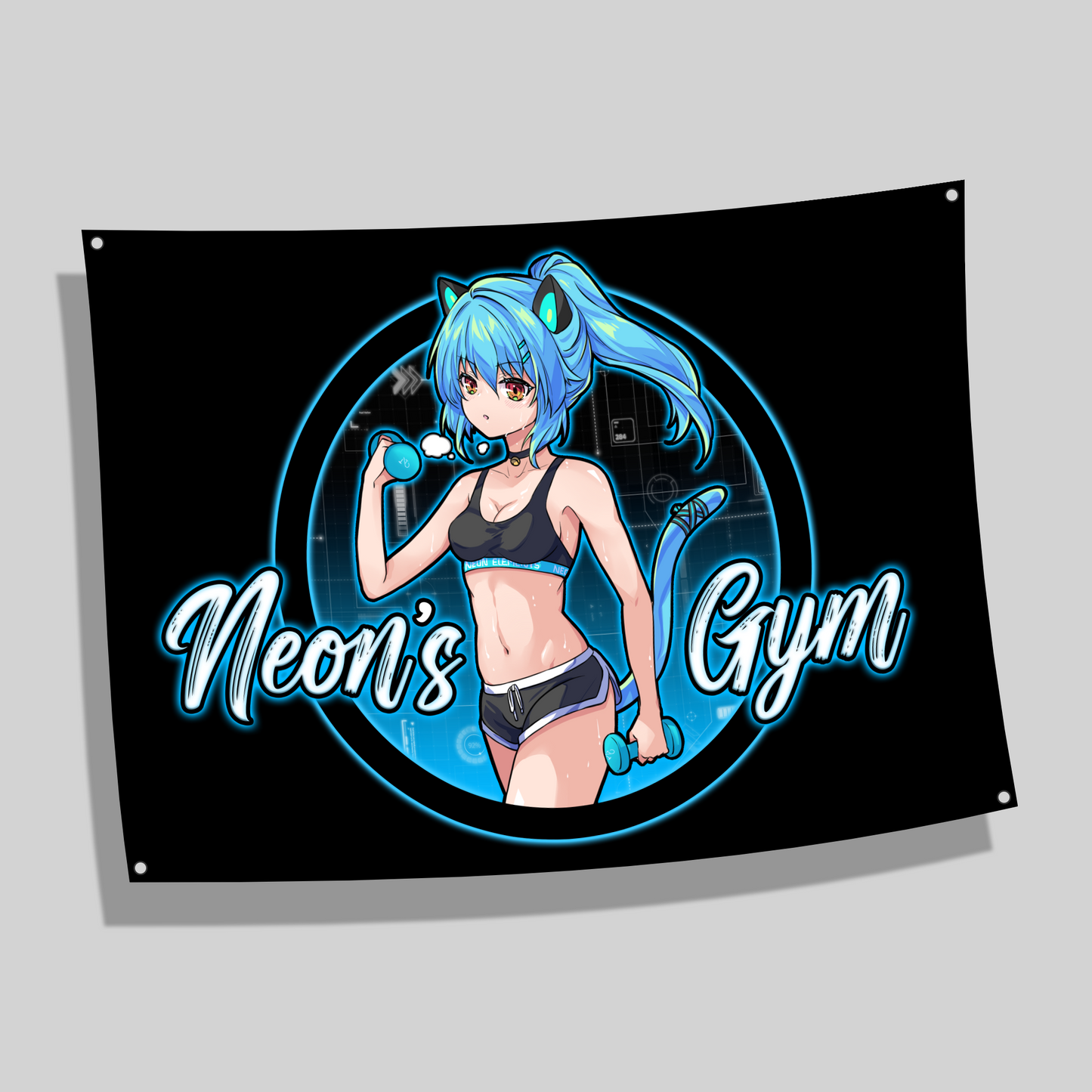 Neon's Gym Wall Flag