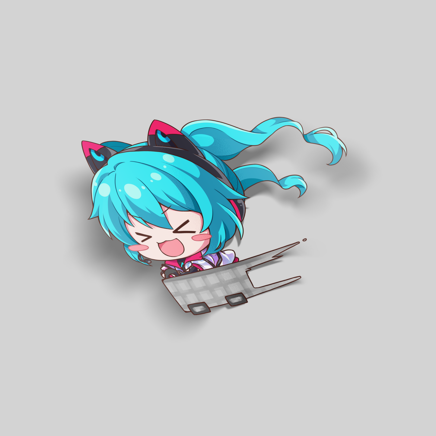 Chibi Hatsune Miku Minecart SRCW Sticker