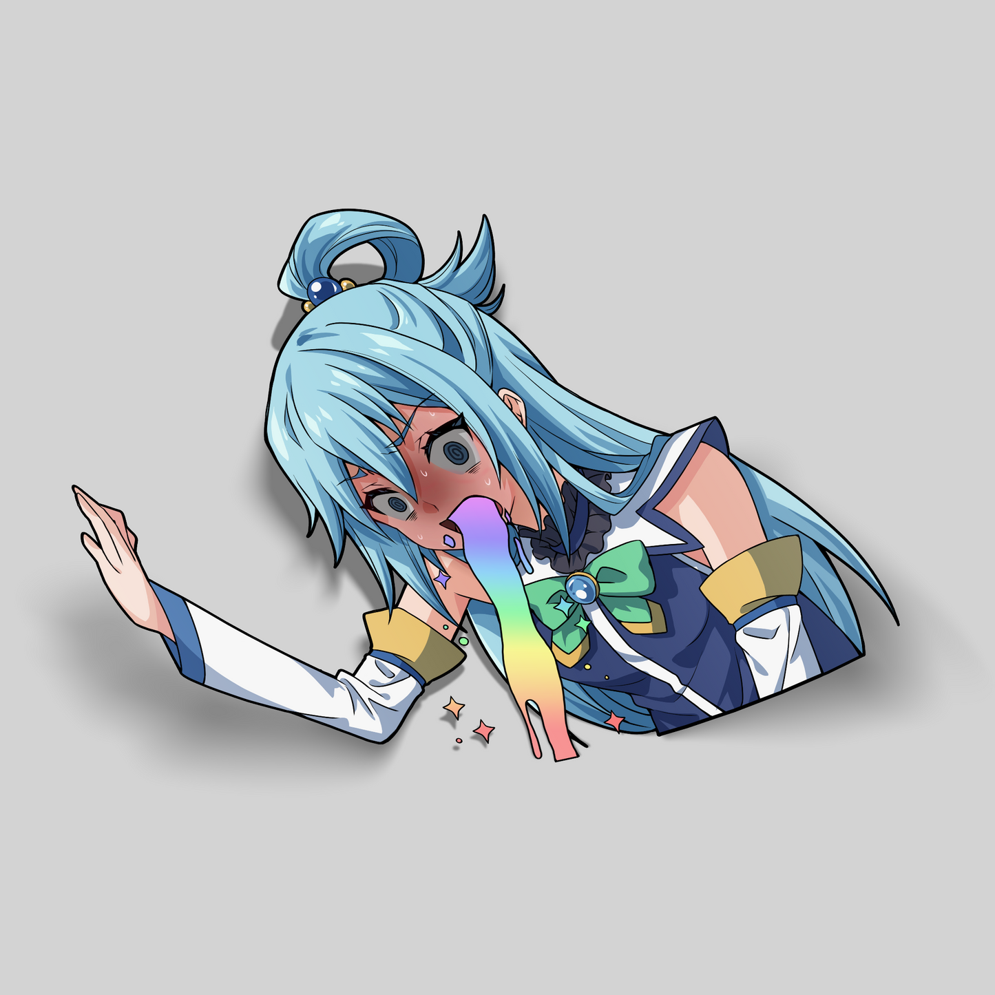Aqua Puke Spot Holographic Sticker